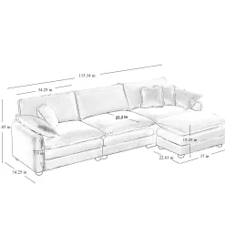 Walker Edison | Corduroy Cloud Couch with Ottoman