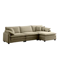 Walker Edison | Corduroy Cloud Couch with Ottoman