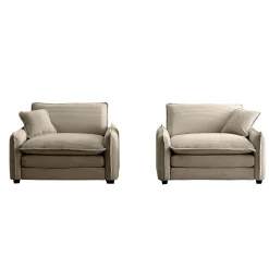 Walker Edison | Corduroy Cloud Deep Seated Accent Sofa Chairs