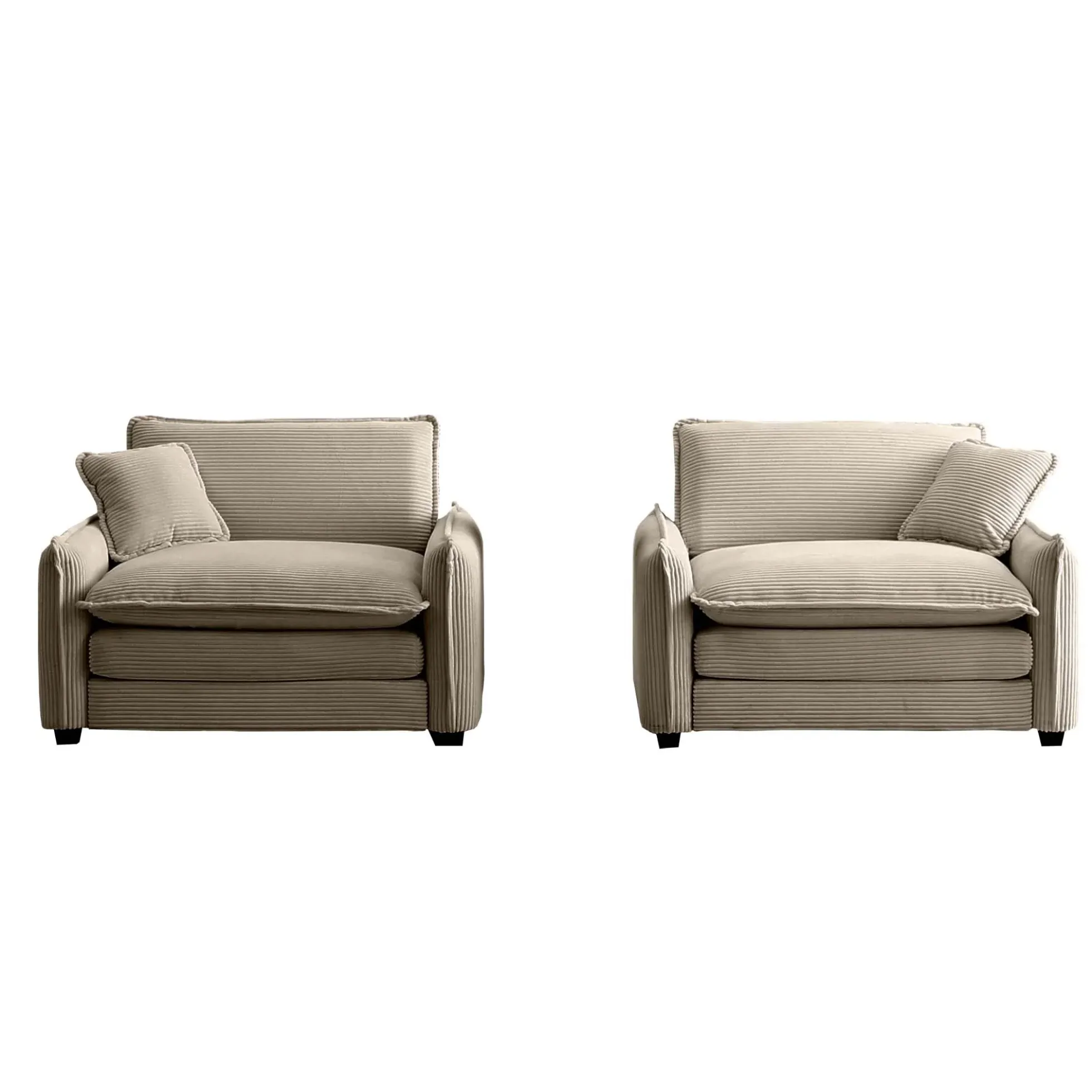Walker Edison | Corduroy Cloud Deep Seated Accent Sofa Chairs