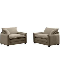 Walker Edison | Corduroy Cloud Deep Seated Accent Sofa Chairs