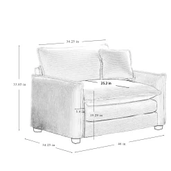 Walker Edison | Corduroy Cloud Deep Seated Accent Sofa Chairs