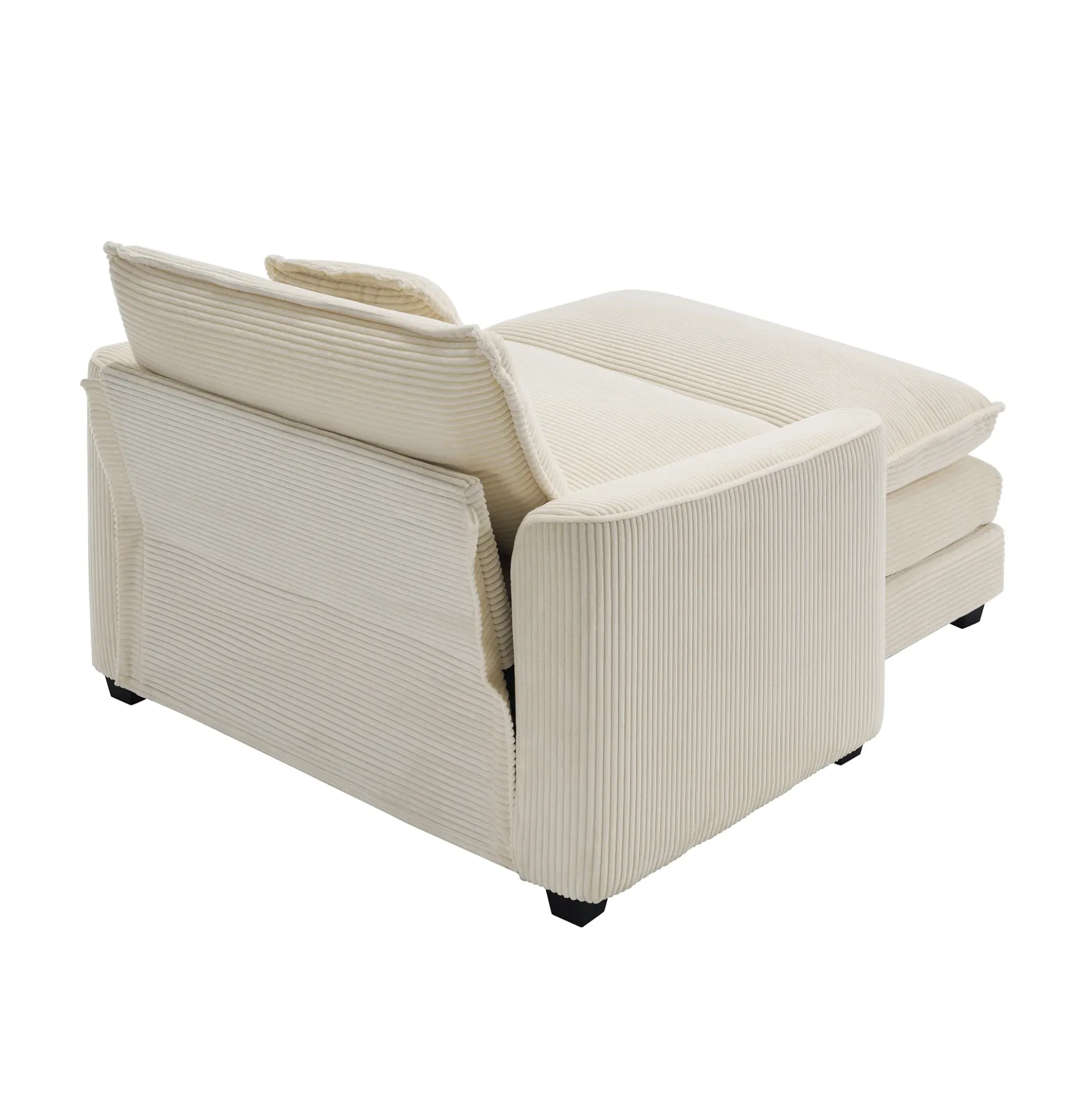 Walker Edison | Corduroy Deep Seat Cloud Accent Chair with Ottoman Set