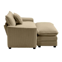 Walker Edison | Corduroy Deep Seat Sofa Chair with Ottoman