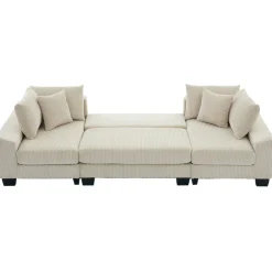 Walker Edison | Corduroy Pull Out 114' Sleeper Sofa Bed