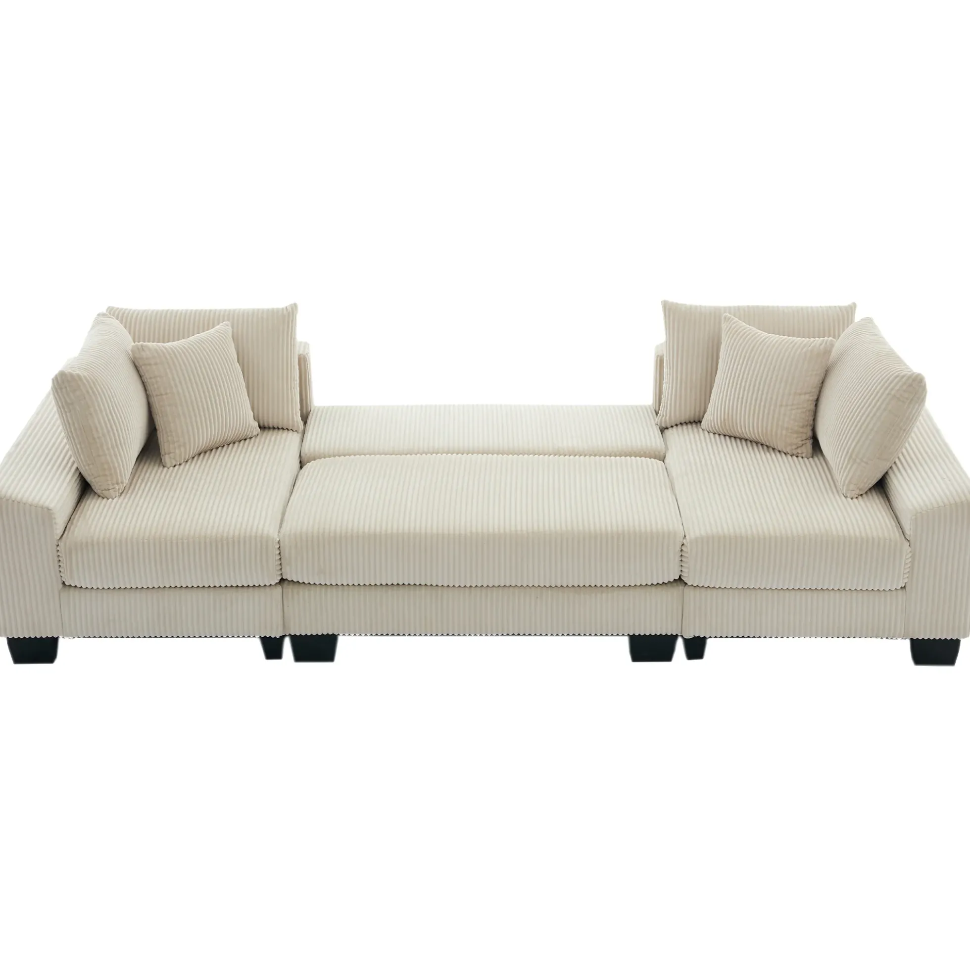 Walker Edison | Corduroy Pull Out 114' Sleeper Sofa Bed
