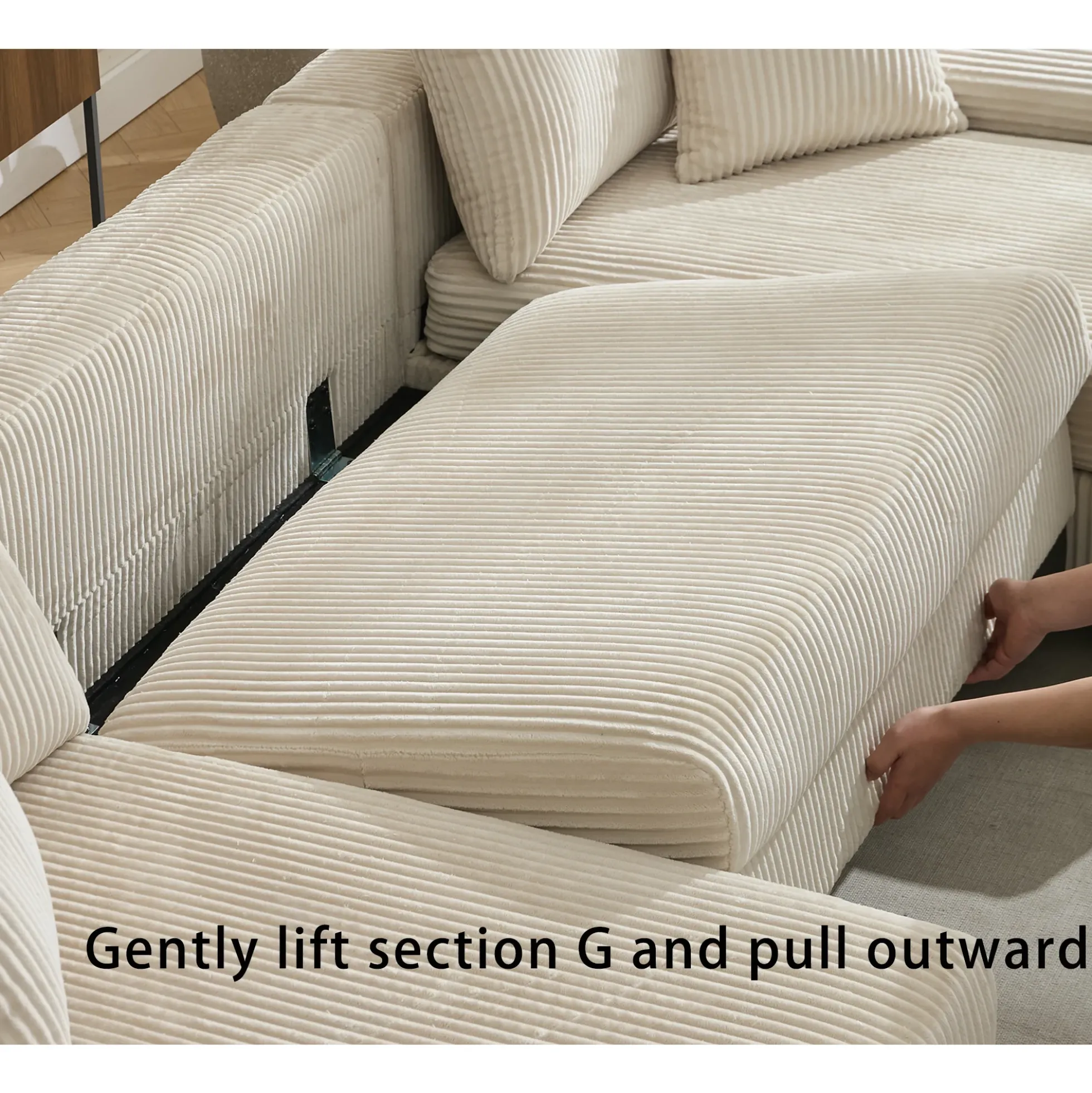Walker Edison | Corduroy Pull Out 114' Sleeper Sofa Bed