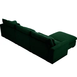 Walker Edison | Corduroy Sectional Sofa with Storage Ottoman