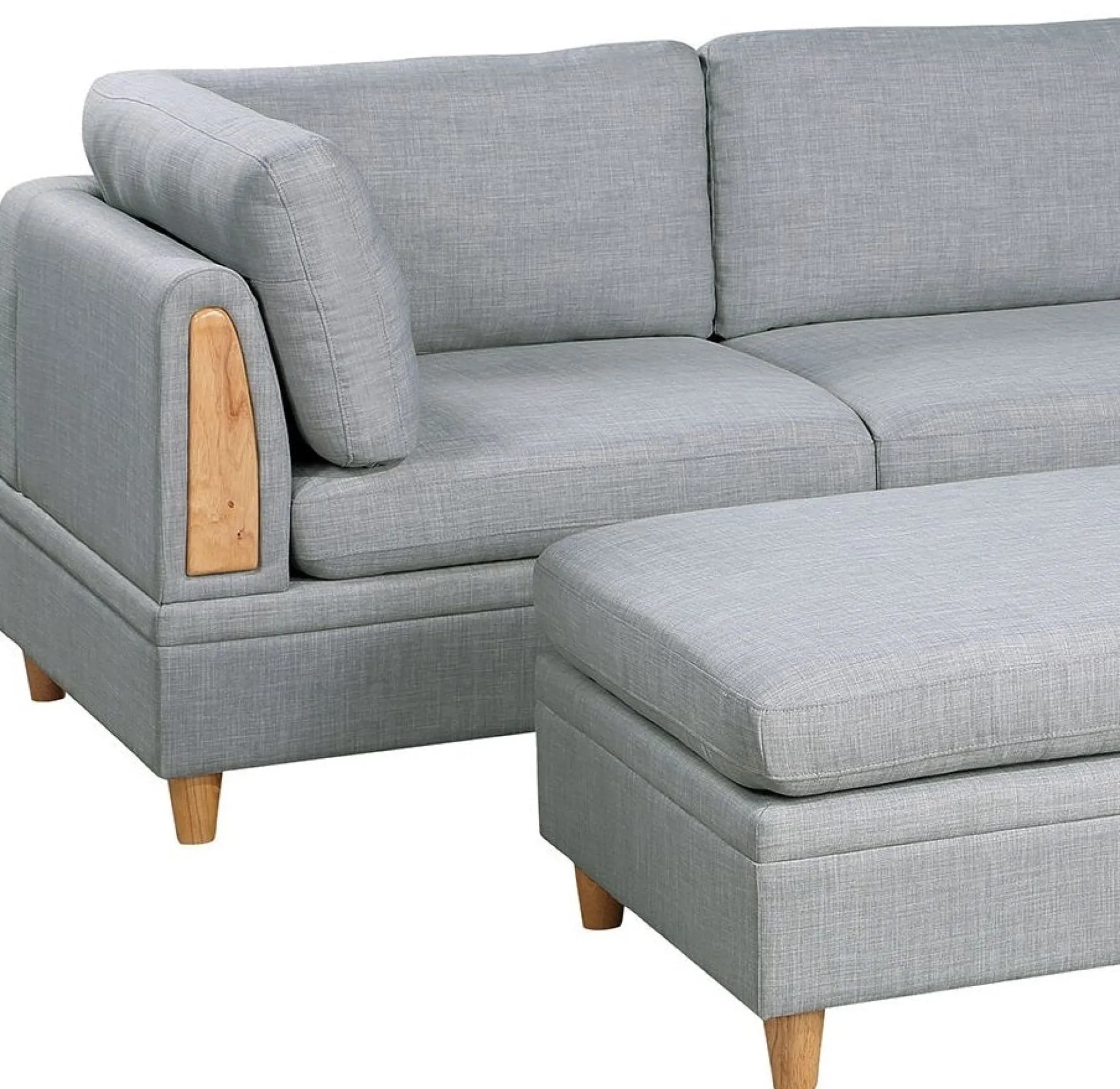 Walker Edison | Corner 5 Piece Modular Sofa Set with Ottoman