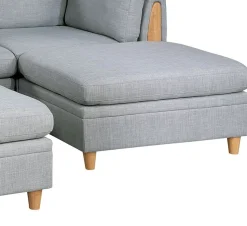 Walker Edison | Corner 5 Piece Modular Sofa Set with Ottoman