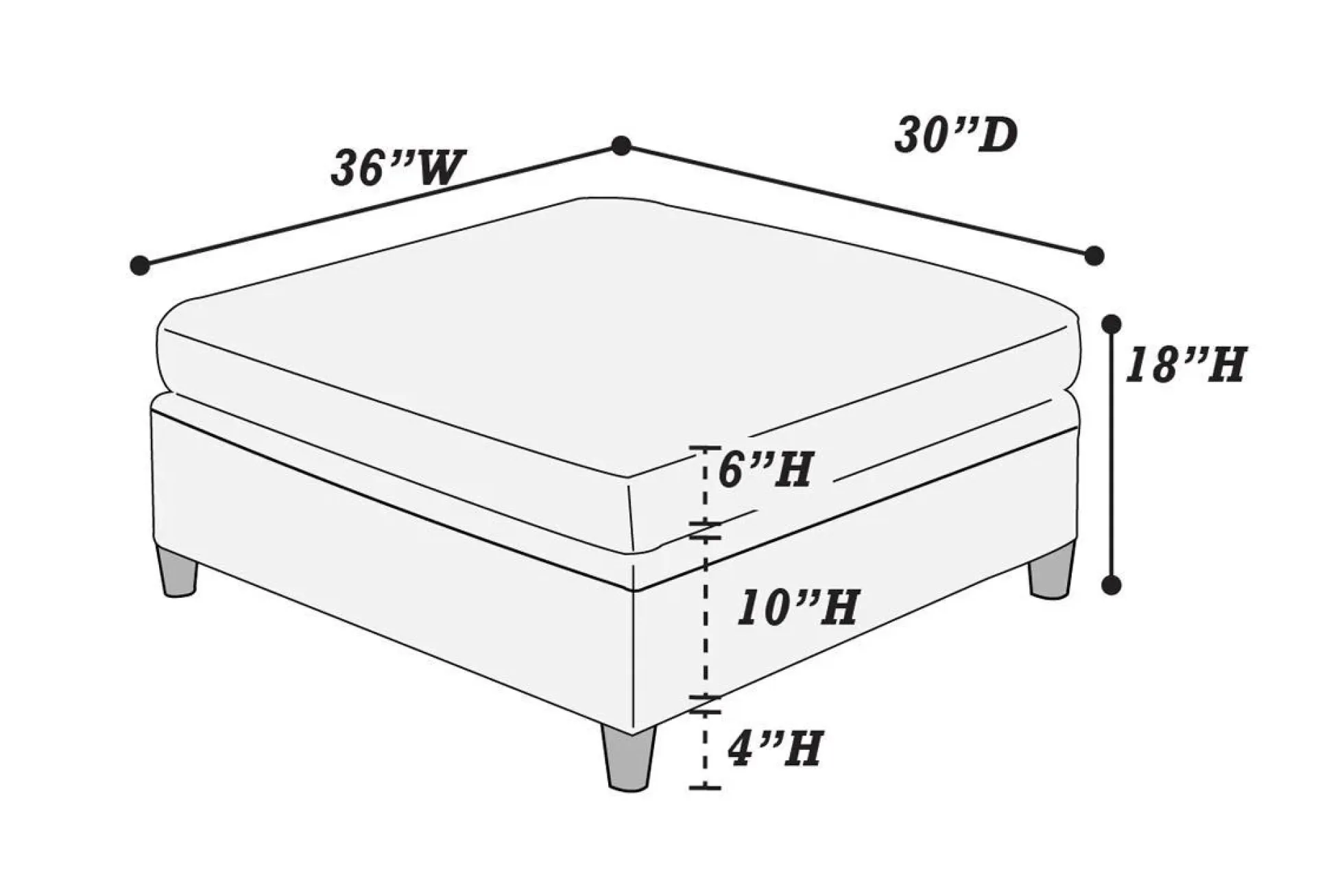 Walker Edison | Corner 5 Piece Modular Sofa Set with Ottoman