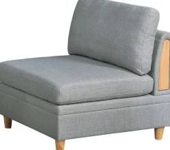 Walker Edison | Corner 5 Piece Modular Sofa Set with Ottoman