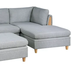 Walker Edison | Corner 5 Piece Modular Sofa Set with Ottoman