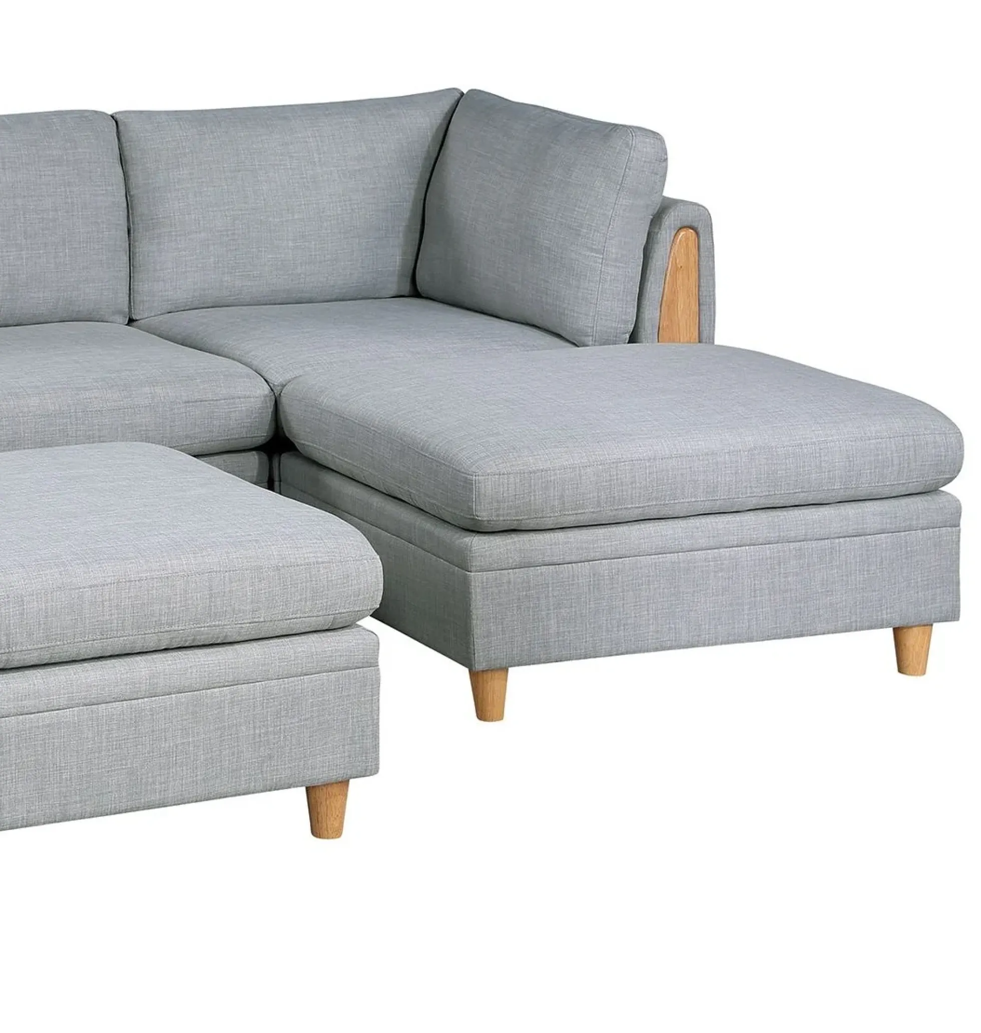 Walker Edison | Corner 5 Piece Modular Sofa Set with Ottoman