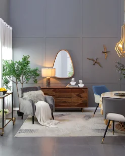 Walker Edison | Curve Design Wood Mirror