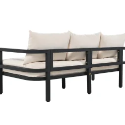 Walker Edison | Curve Design Steel Outdoor Sofa Set