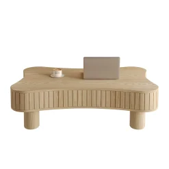 Walker Edison | Curve Design Reeded Lift Top Coffee Table and Desk