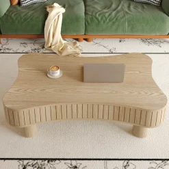 Walker Edison | Curve Design Reeded Lift Top Coffee Table and Desk