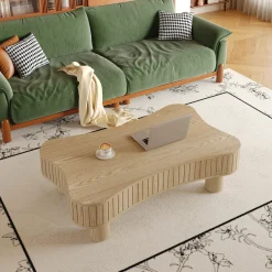 Walker Edison | Curve Design Reeded Lift Top Coffee Table and Desk