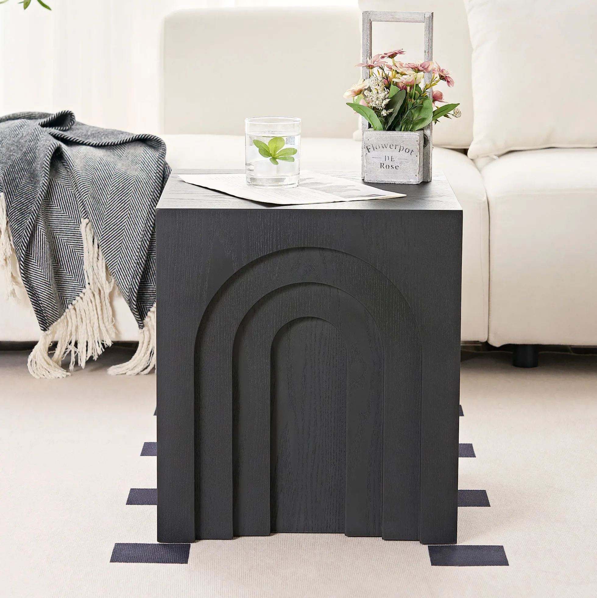 Walker Edison | Curve Design Square Side Table