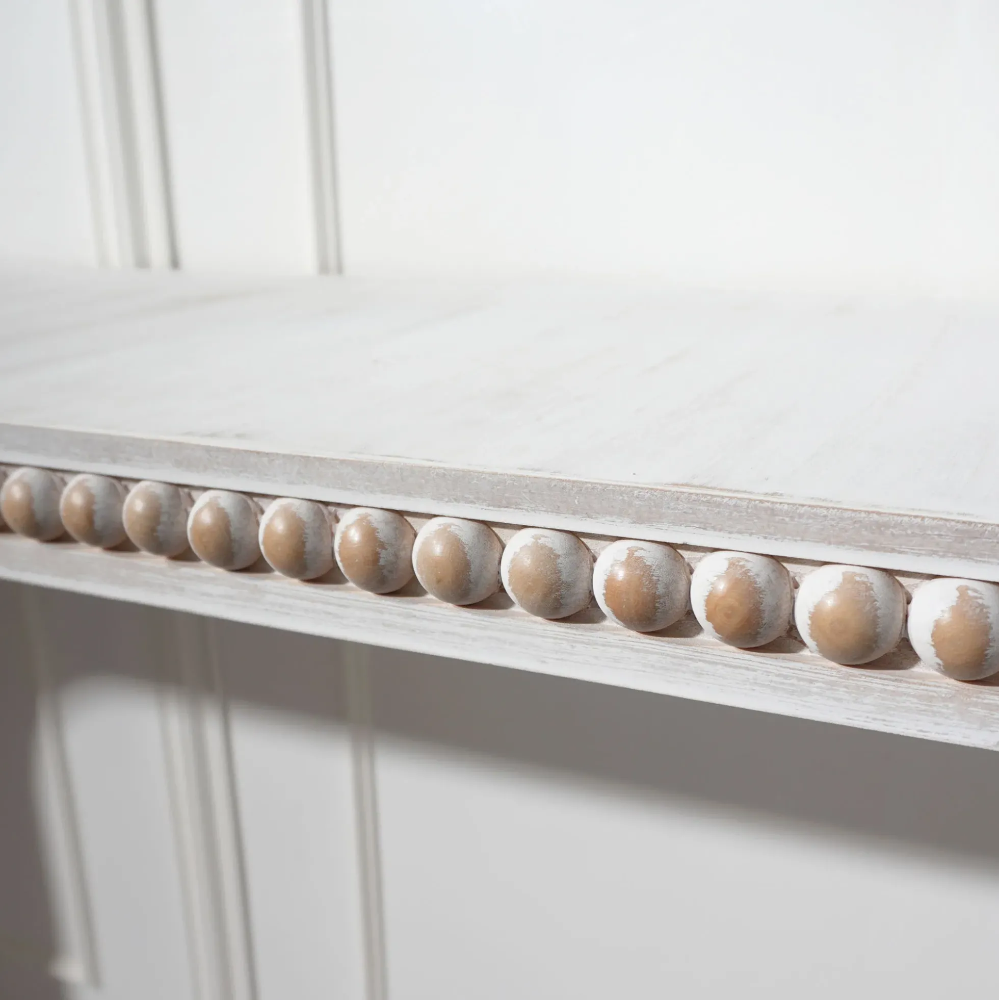 Walker Edison | Curve Design Washed White 59" Entryway Console Table