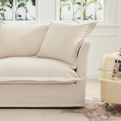 Walker Edison | Deep Seat Slipcovered Accent Chair Set
