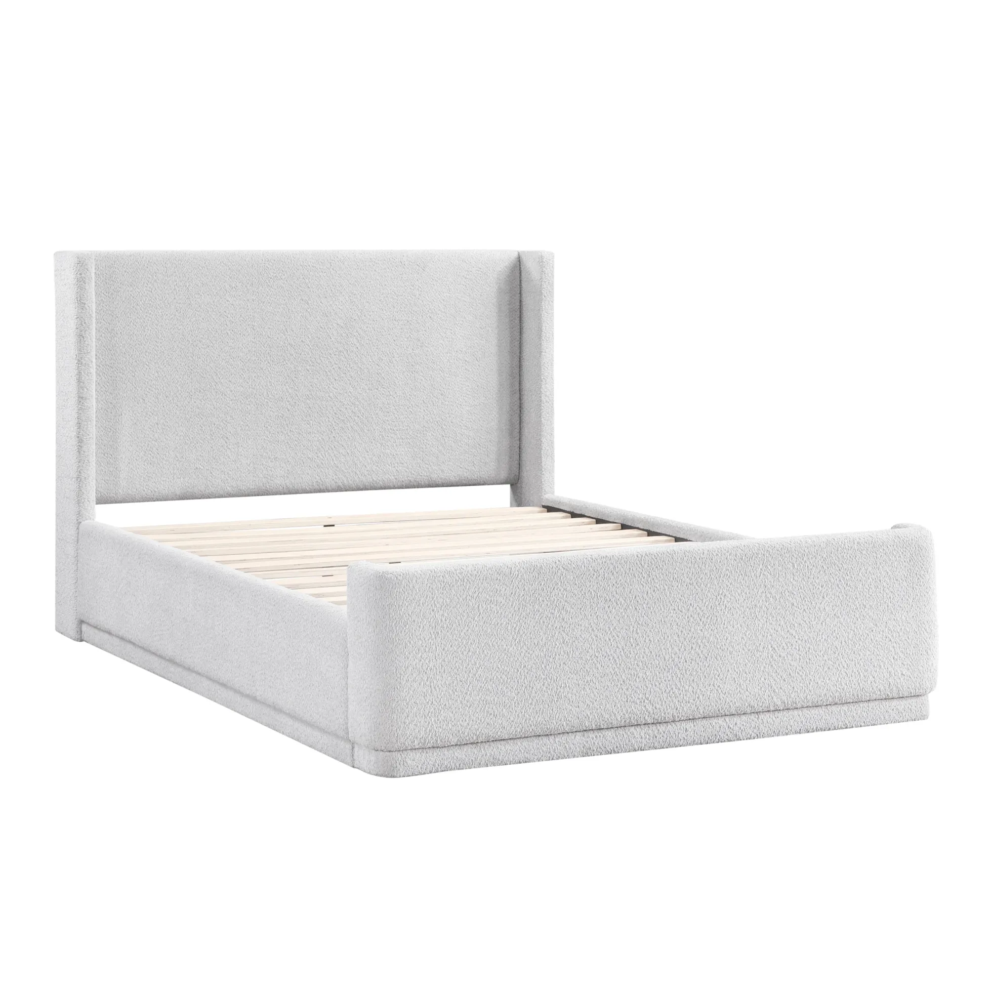 Walker Edison | Elegant Wingback Headboard Queen Platform Bed