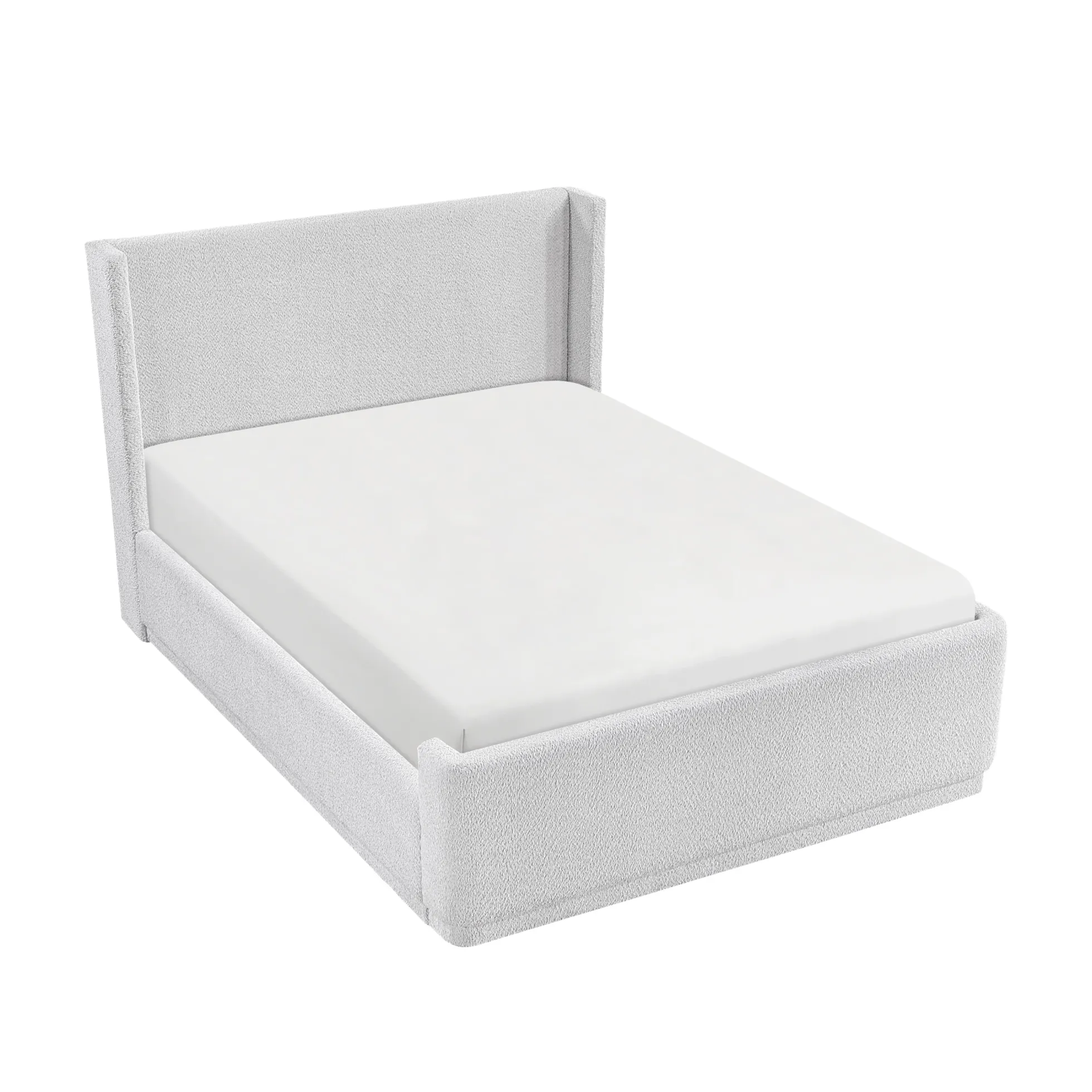 Walker Edison | Elegant Wingback Headboard Queen Platform Bed