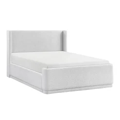 Walker Edison | Elegant Wingback Headboard Queen Platform Bed