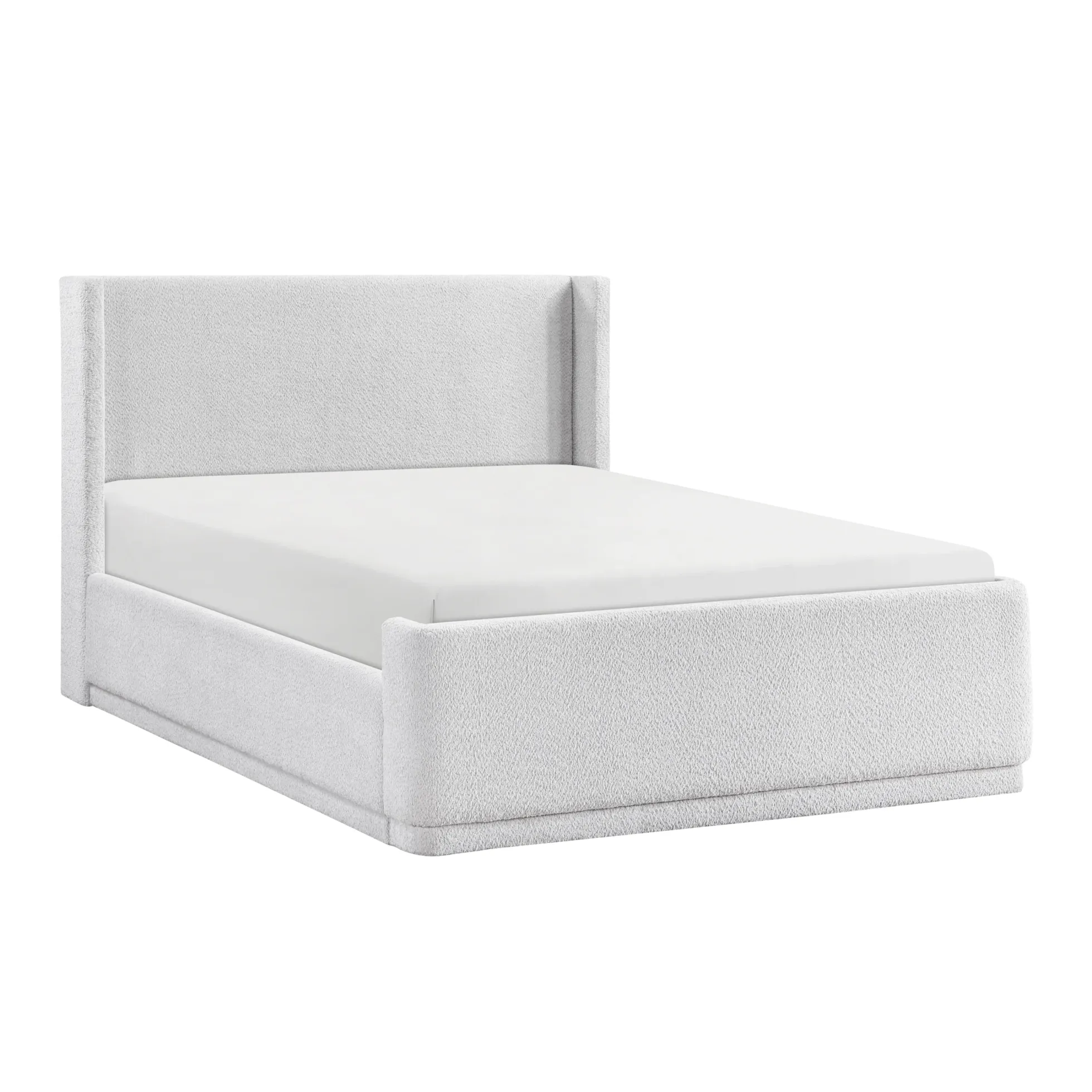 Walker Edison | Elegant Wingback Headboard Queen Platform Bed