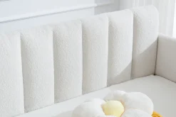 Walker Edison | Elena Twin Size Ivory Boucle Upholstered Daybed