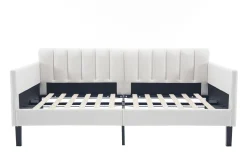 Walker Edison | Elena Twin Size Ivory Boucle Upholstered Daybed