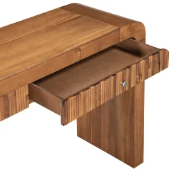 Walker Edison | Entryway Fluted Curve Design Console/Desk Table with Drawers