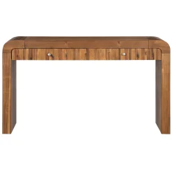 Walker Edison | Entryway Fluted Curve Design Console/Desk Table with Drawers
