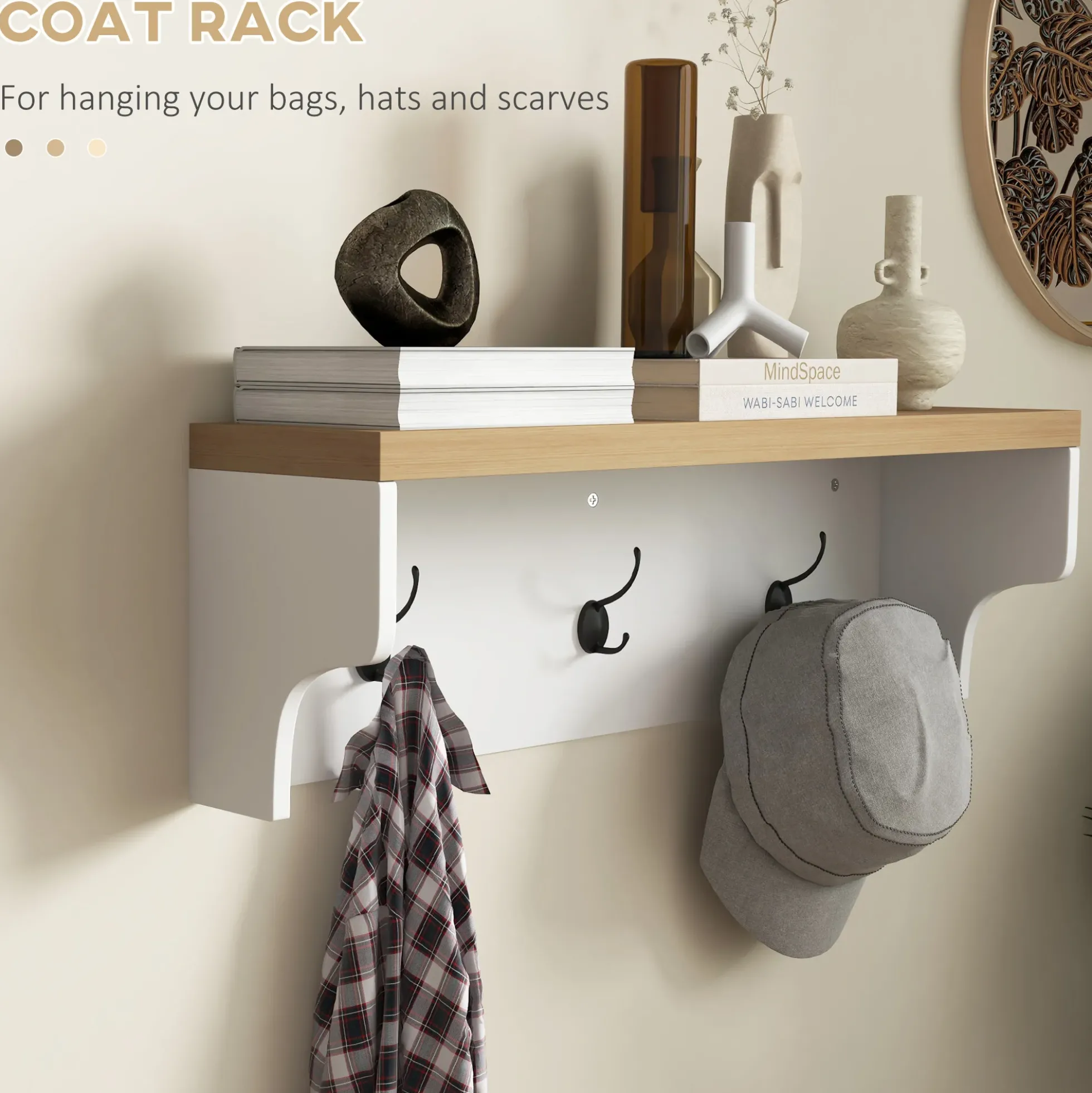 Walker Edison | Entryway 2-in-1 Coat Rack and Shoe Bench Set