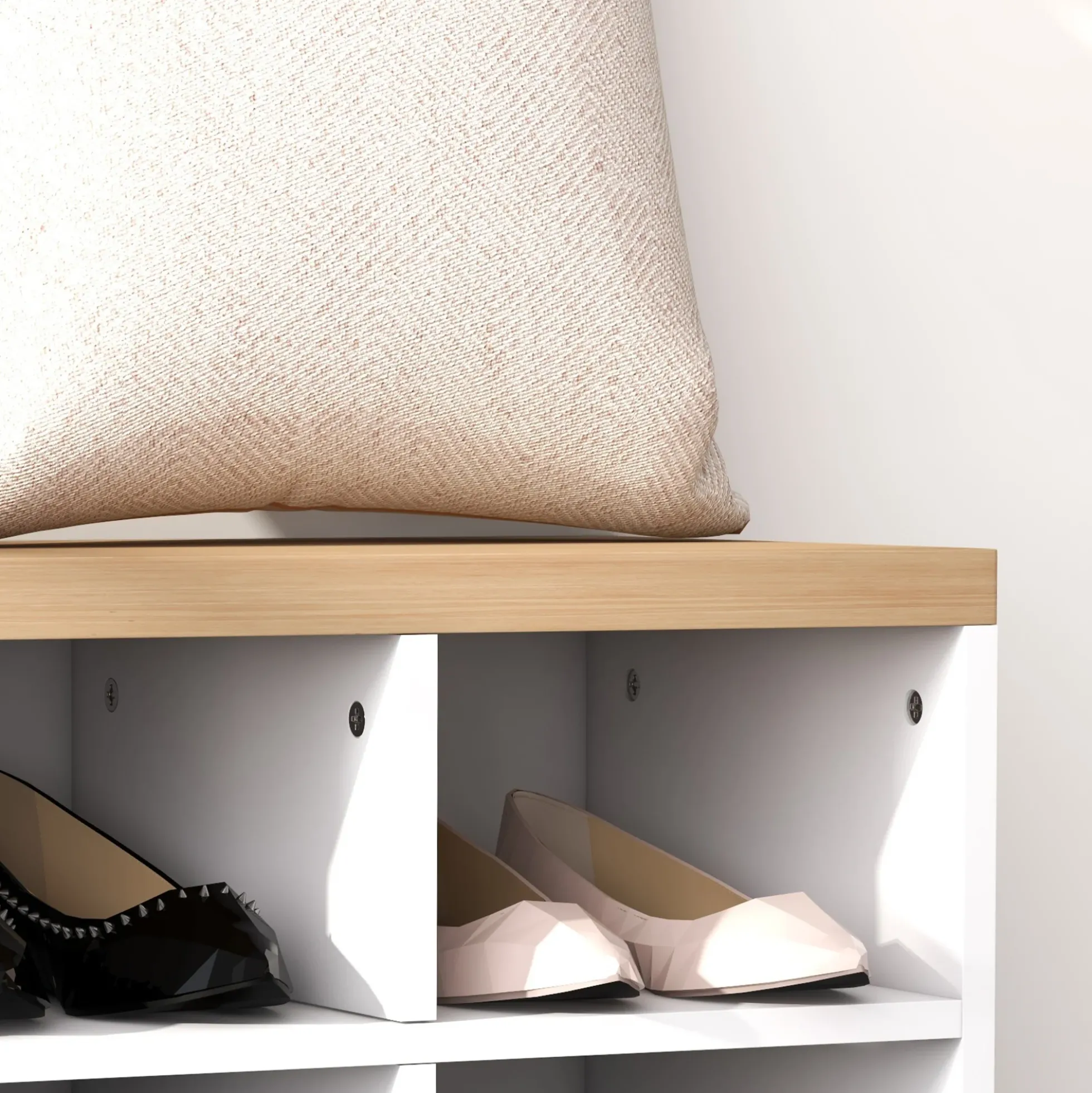 Walker Edison | Entryway 2-in-1 Coat Rack and Shoe Bench Set