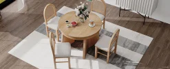 Walker Edison | Extendable 5-Piece Round Dining Table Set for 4