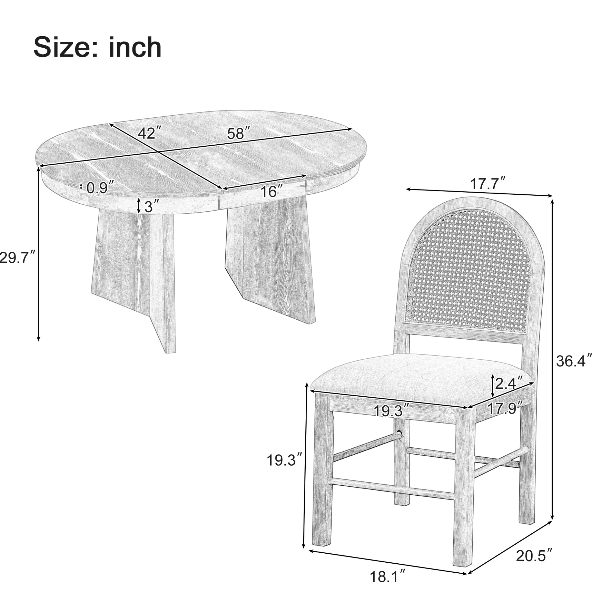 Walker Edison | Extendable 5-Piece Round Dining Table Set for 4