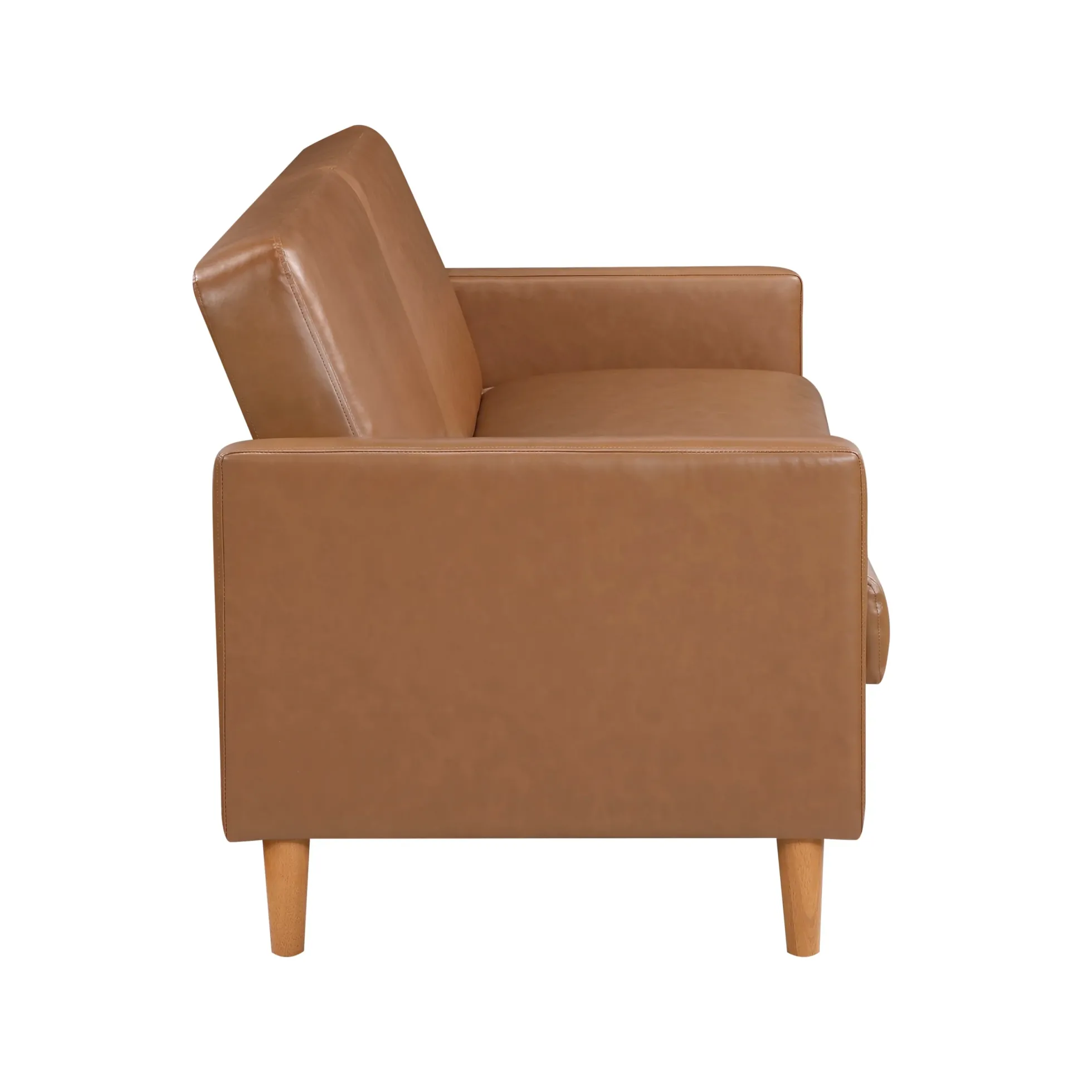 Walker Edison | Faux Leather Convertible Sleeper Sofa