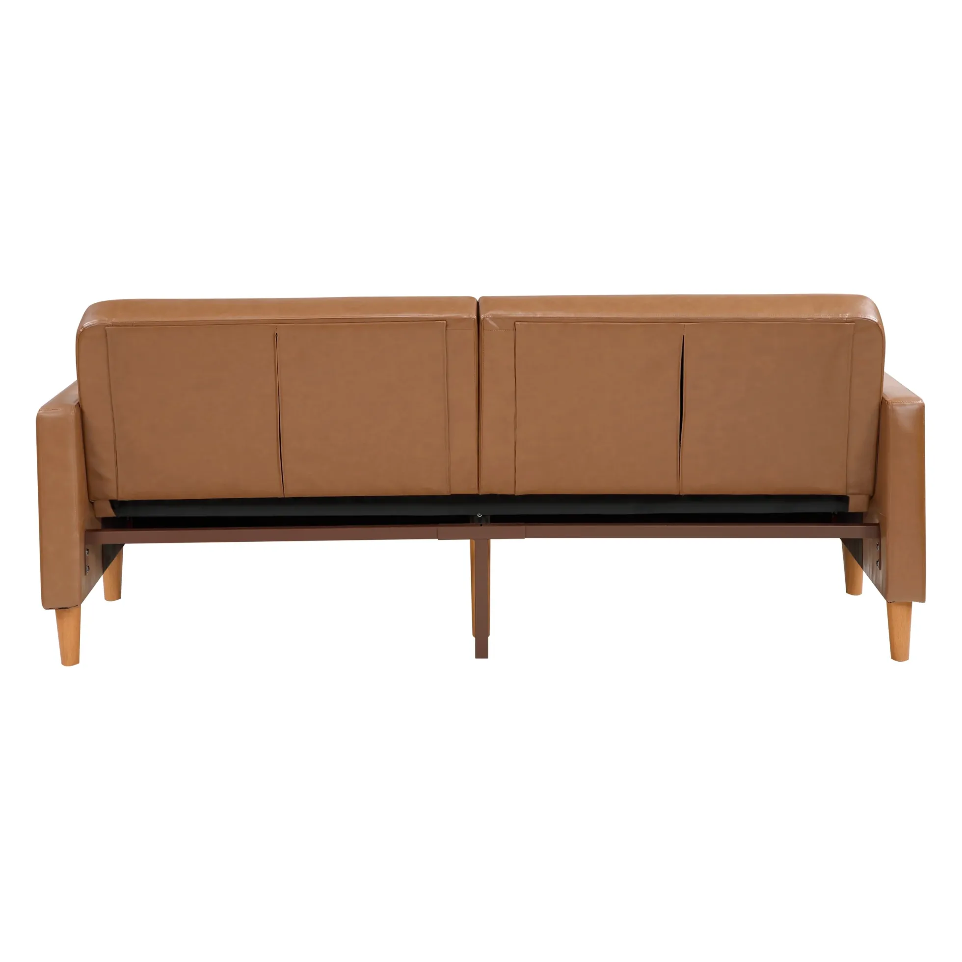 Walker Edison | Faux Leather Convertible Sleeper Sofa