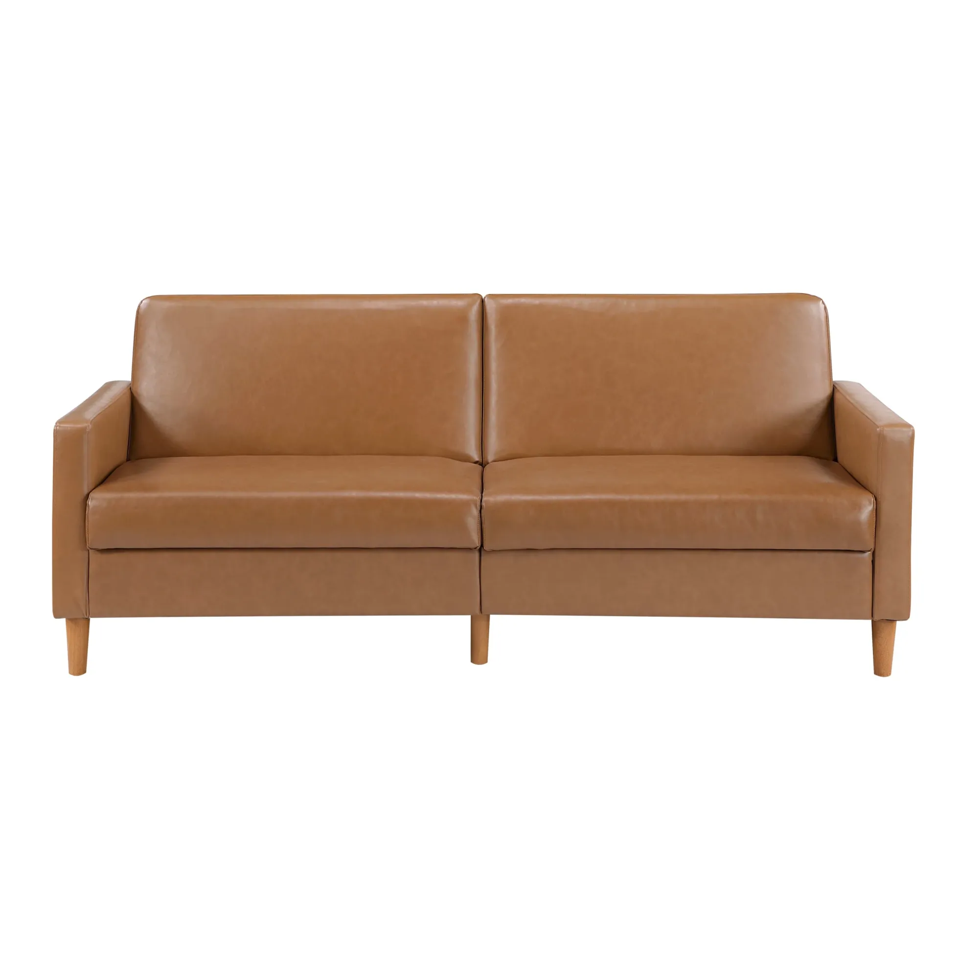 Walker Edison | Faux Leather Convertible Sleeper Sofa