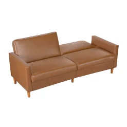 Walker Edison | Faux Leather Convertible Sleeper Sofa