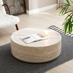 Walker Edison | Faux Marble Pattern Modern Coffee Table
