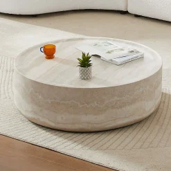 Walker Edison | Faux Marble Pattern Modern Coffee Table