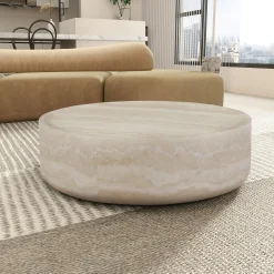 Walker Edison | Faux Marble Pattern Modern Coffee Table