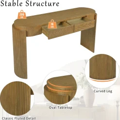 Walker Edison | Fluted Design Entryway Console Table and 2 Drawers