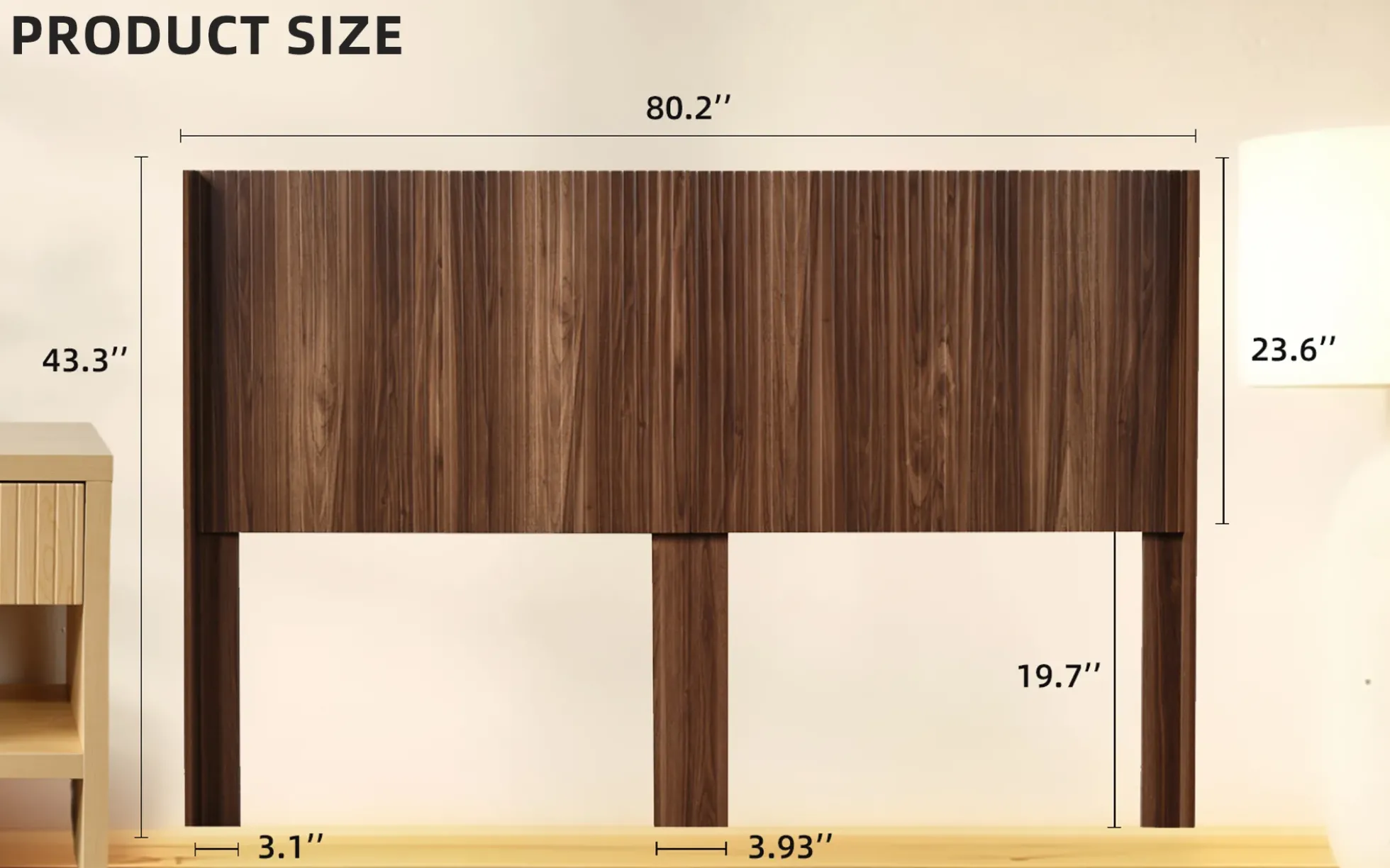 Walker Edison | Fluted Design Modern Farmhouse King Headboard Only