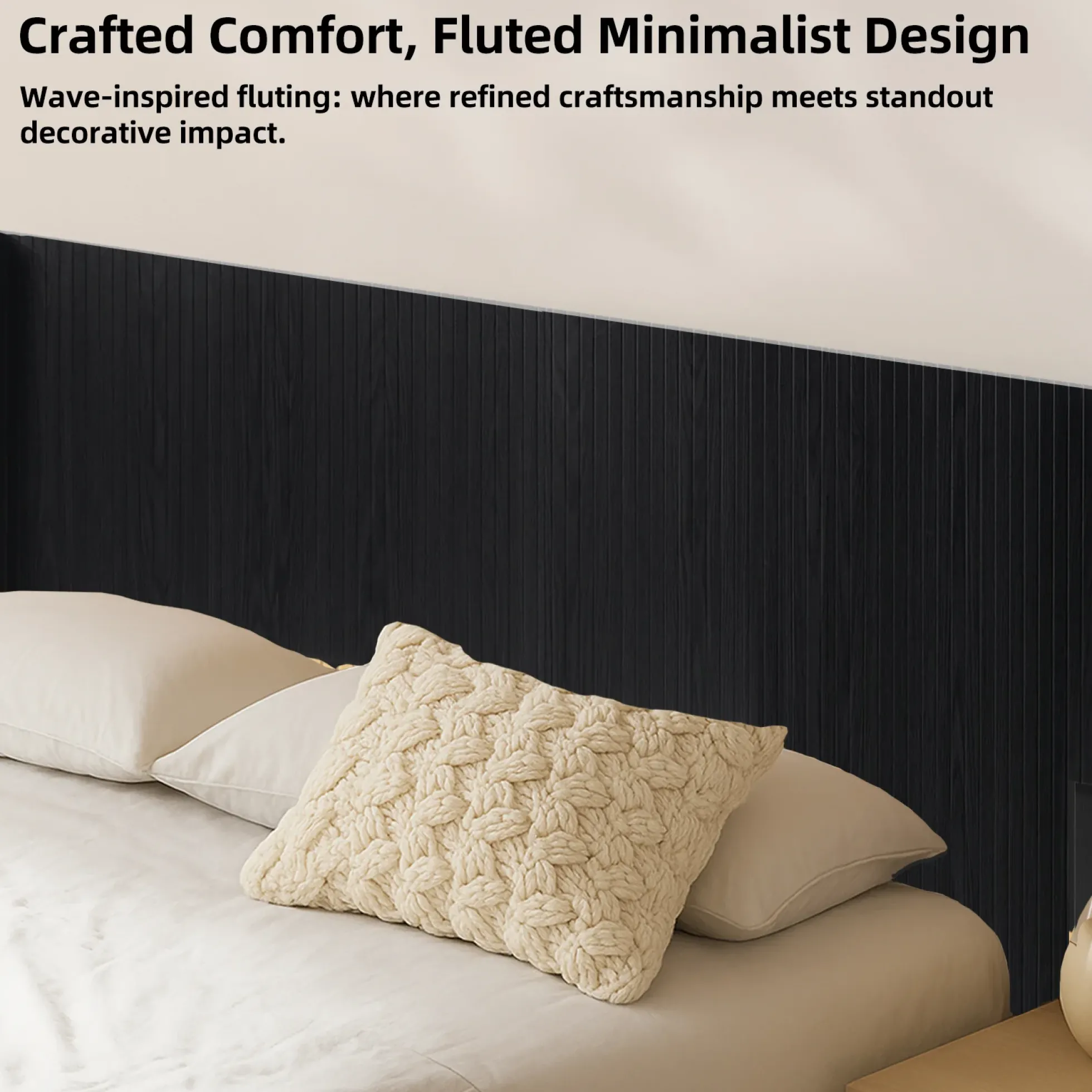 Walker Edison | Fluted Design Modern Farmhouse King Headboard Only