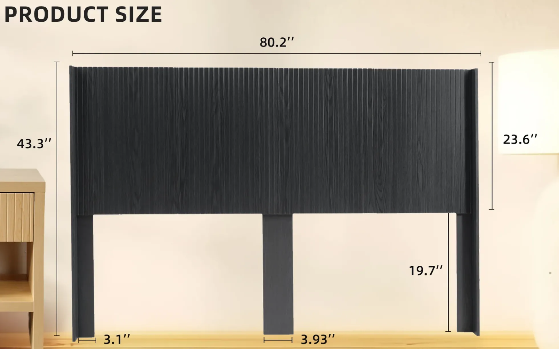 Walker Edison | Fluted Design Modern Farmhouse King Headboard Only