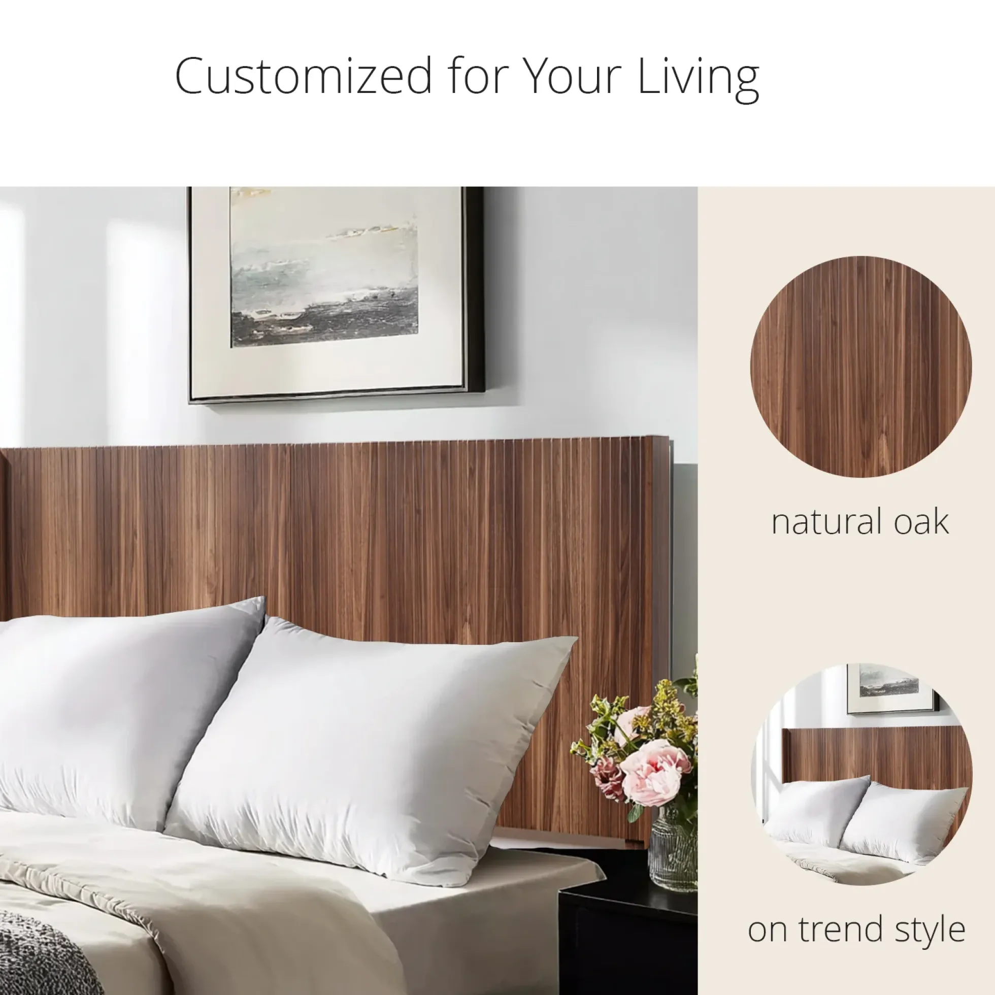 Walker Edison | Fluted Design Modern Farmhouse King Headboard Only